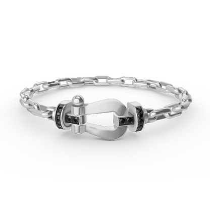 [Clover Jewelery]FORCE LARGE HORSESHOE CLASP  METAL BRACELET
