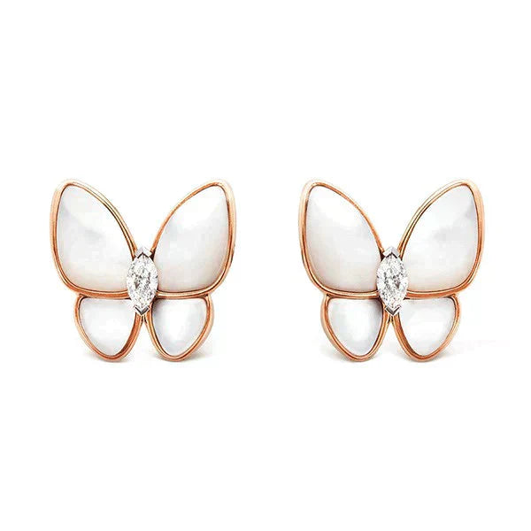 [Clover Jewelery]BUTTERFLY MOP DIAMOND EARRINGS
