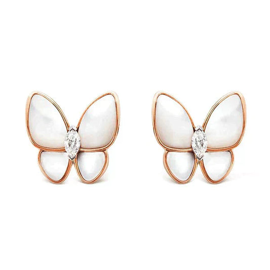 [Clover Jewelery]BUTTERFLY MOP DIAMOND EARRINGS
