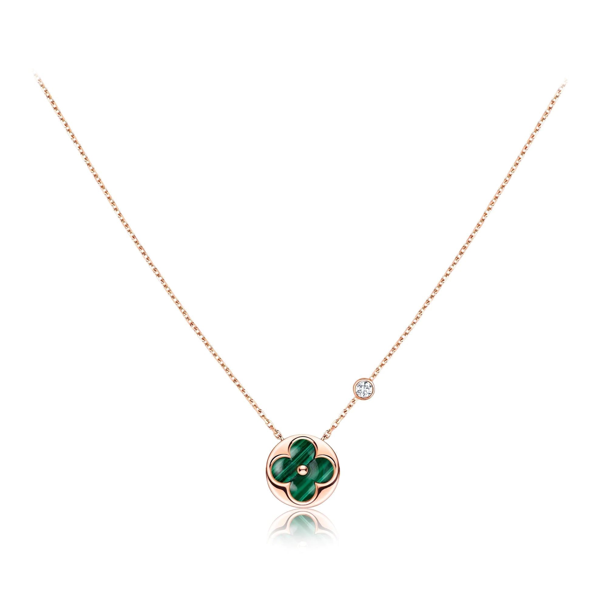 [Clover Jewelry]SONNENANHÄNGER ROSÉGOLD 1 DIAMANT HALSKETTE