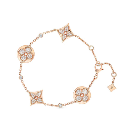 [Clover Jewelry]STAR AND SUN 4 MOTIFS GOLD DIAMONDS BRACELET