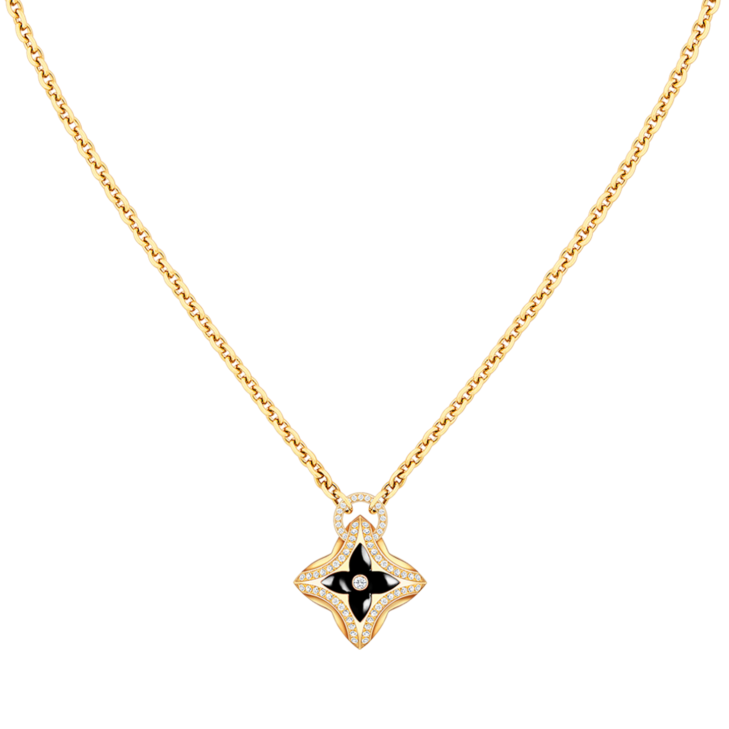 [Clover Jewelery]STAR PEDANT PINK GOLD DIAMOND NECKLACE