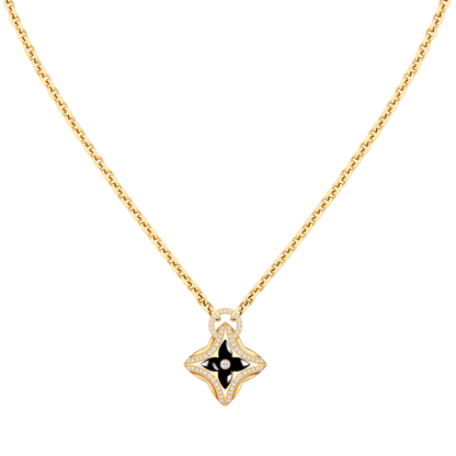 [Clover Jewelery]STAR PEDANT PINK GOLD DIAMOND NECKLACE