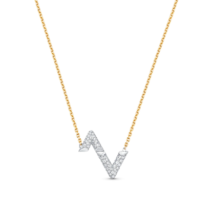 [Clover Jewelery]VOLT SILVER DIAMOND PEDANT NECKLACE