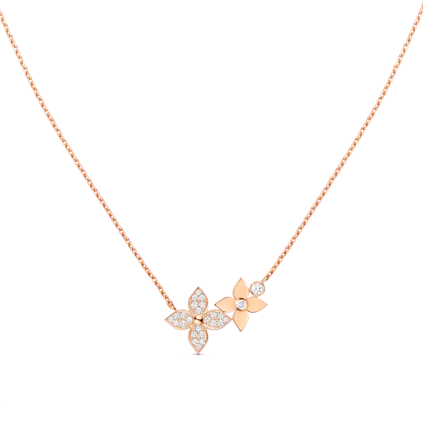 [Clover Jewelery]STAR BLOSSOM NECKLACE PINK GOLD DIAMONDS