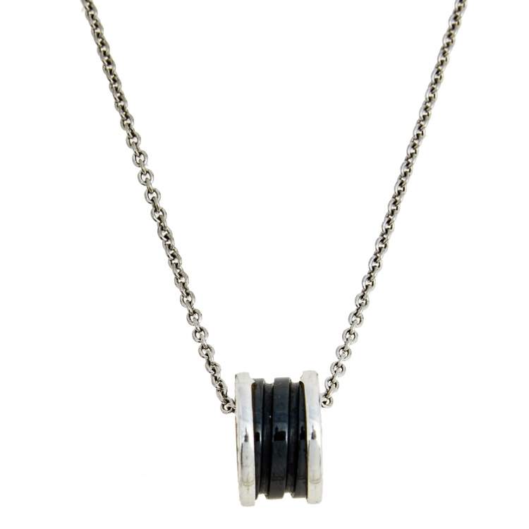 [Clover Jewelery]ZERO 1 BLACK CERAMIC SILVER NECKLACE