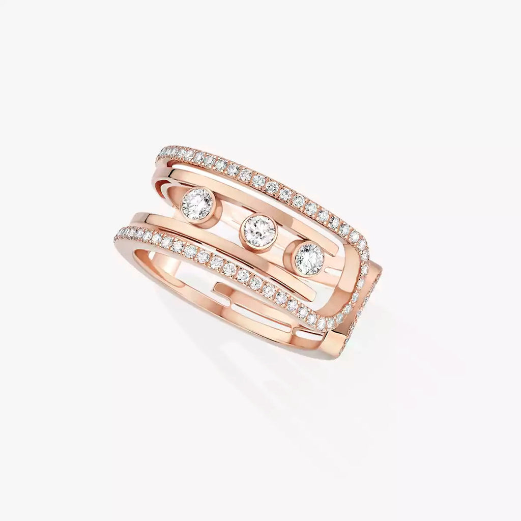 [Clover Jewelry]Move 10th Diamond Ring in Gold