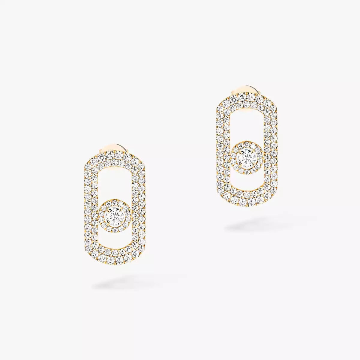 [Clover Jewelry]So Move Pave_-Set Diamond Earrings in Silver
