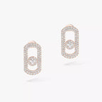 [Clover Jewelry]So Move Pave_-Set Diamond Earrings in Silver