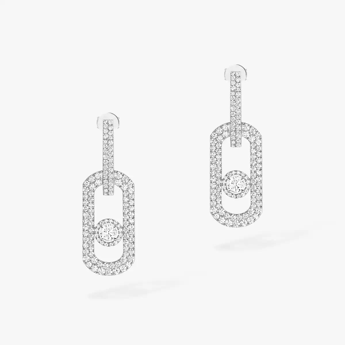 [Clover Jewelry]So Move XL Pave_-Set Diamond Pendant Earrings