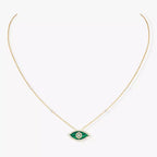 [Clover Jewelry]Lucky Eye Diamond Necklace in Rose Gold and Turquoise