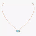 [Clover Jewelry]Lucky Eye Diamond Necklace in Rose Gold and Turquoise