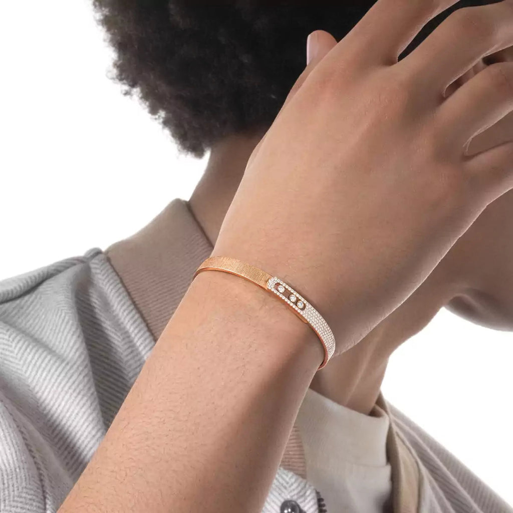 [Clover Jewelry]Move Noa Ciselé half pavé bangle