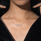[Clover Jewelry] Move Pave_ Rose Gold Diamond Necklace
