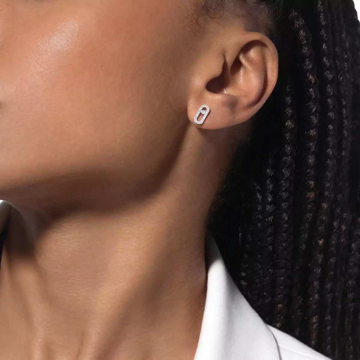 [Clover Jewelry]Move Uno Diamond Earrings