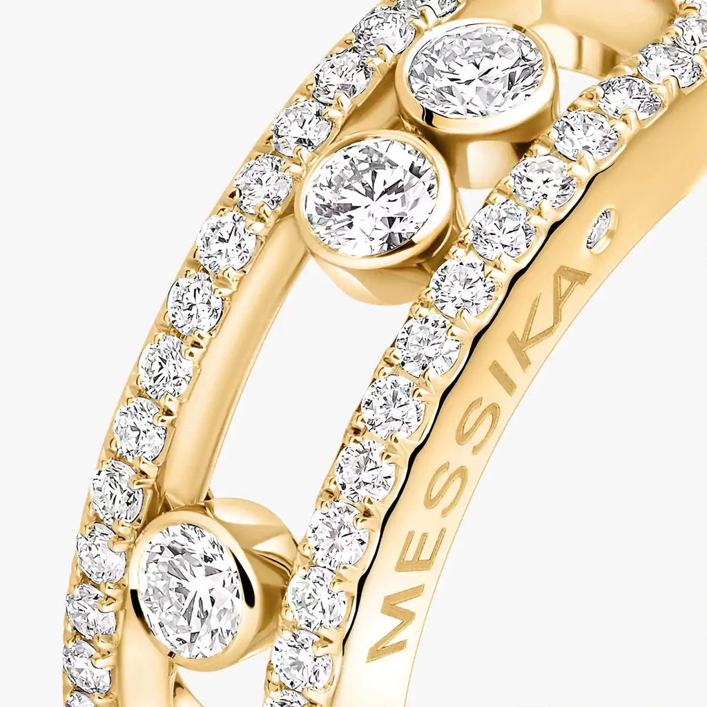 [Clover Jewelry] Move Gold Diamond Pave_ Ring