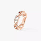 [Clover Jewelry]Move Link Pave_-Set Diamond Ring in Gold