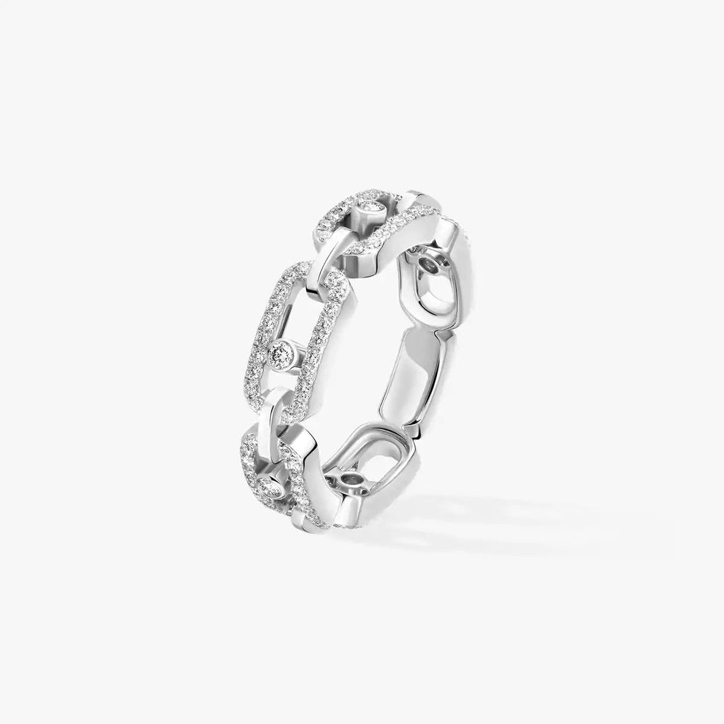 [Clover Jewelry]Move Link Pave_-Set Diamond Ring in Gold