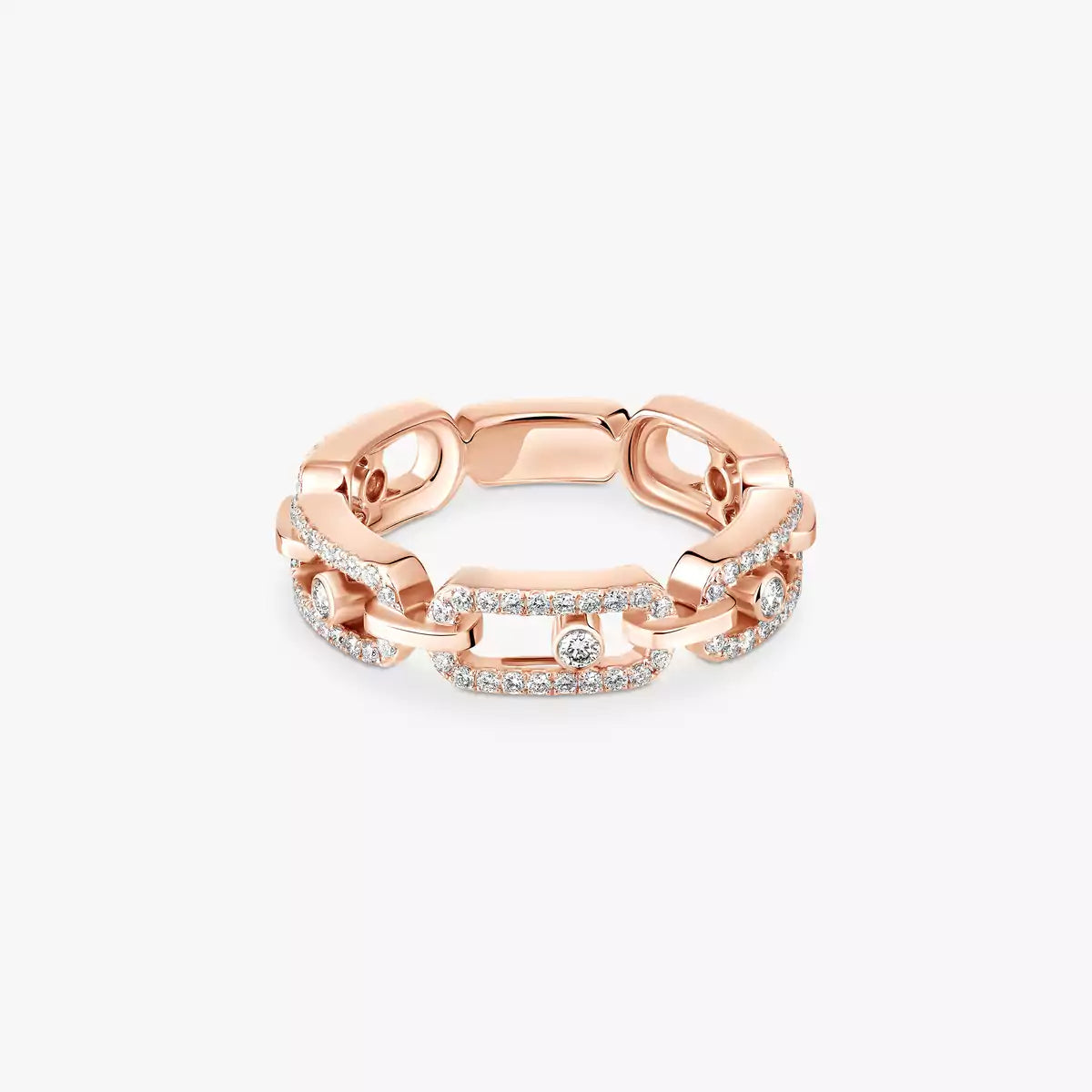 [Clover Jewelry]Move Link Pave_-Set Diamond Ring in Gold