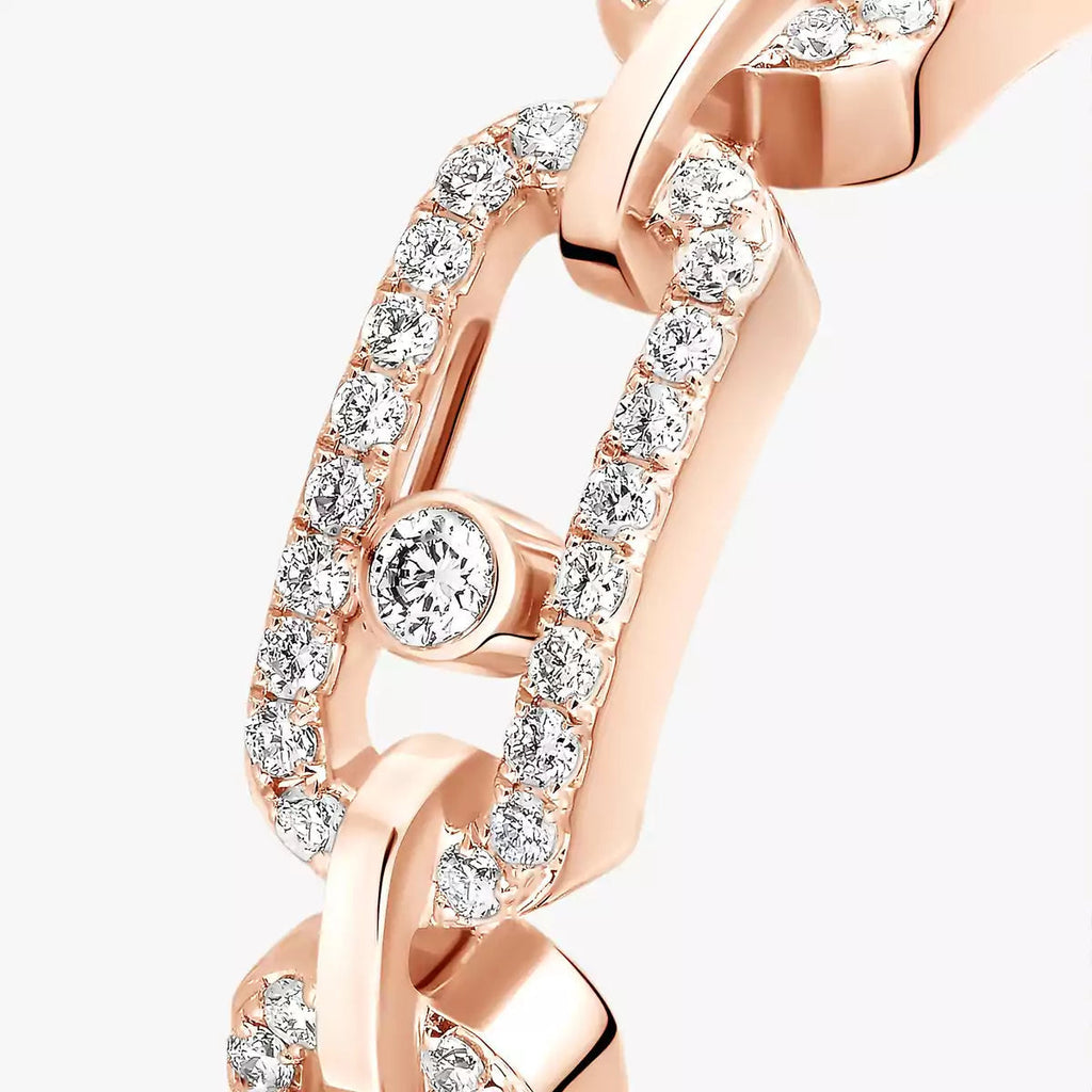 [Clover Jewelry]Move Link Pave_-Set Diamond Ring in Gold