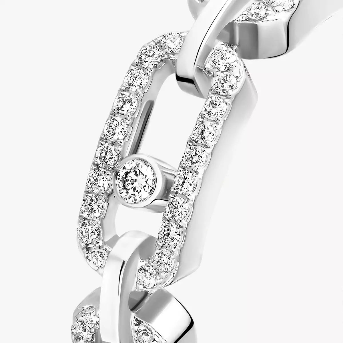 [Clover Jewelry]Move Link Pave_-Set Diamond Ring in Gold