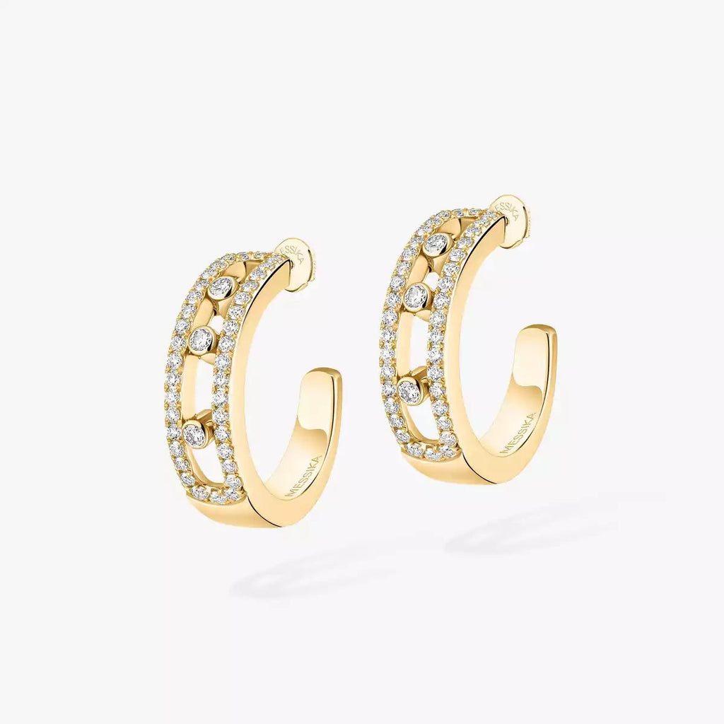 [Clover Jewelry]Diamond Pave_ Hoop Earrings Move