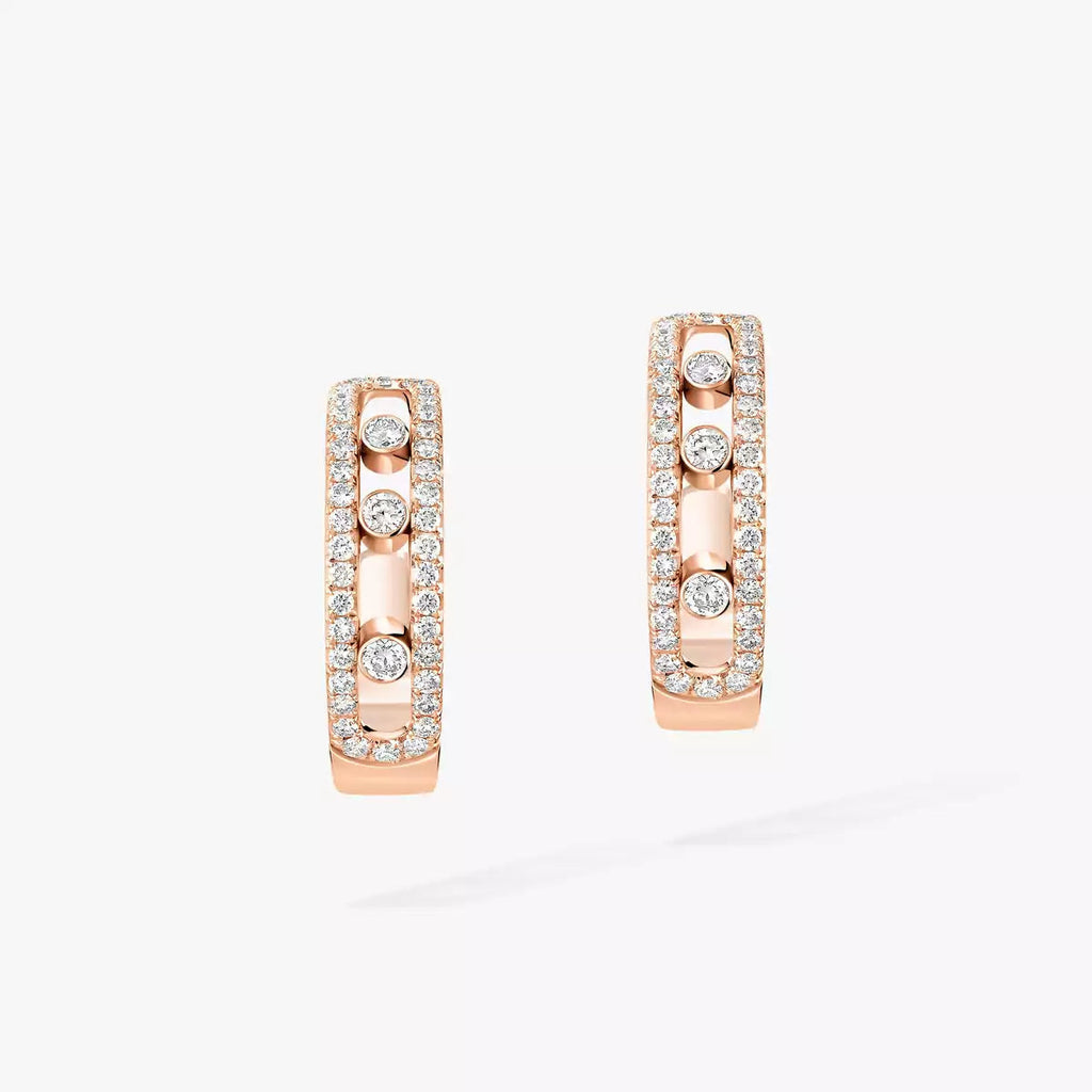 [Clover Jewelry]Diamond Pave_ Hoop Earrings Move
