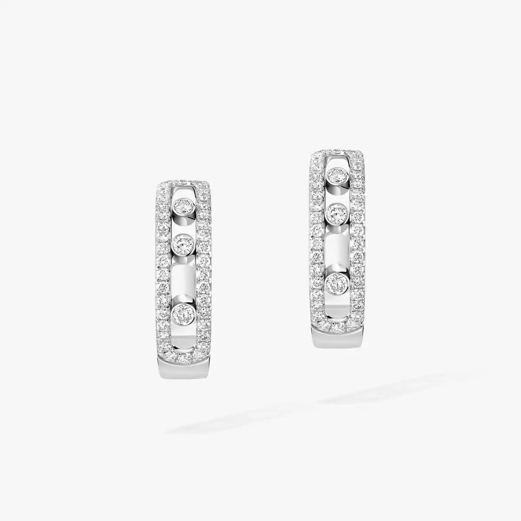 [Clover Jewelry]Diamond Pave_ Hoop Earrings Move