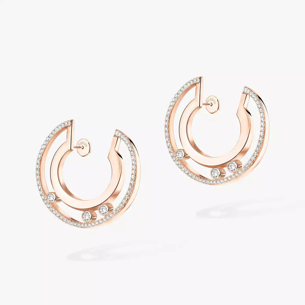 [Clover Jewelry]Move Romane Small Diamond Hoop Earrings