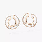 [Clover Jewelry]Move Romane Small Diamond Hoop Earrings