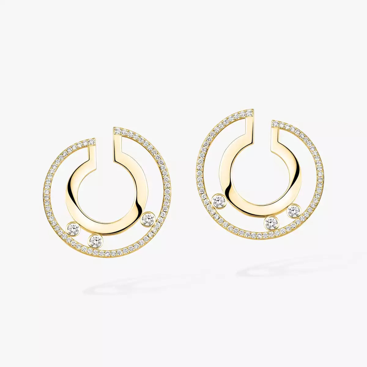 [Clover Jewelry]Move Romane Small Diamond Hoop Earrings