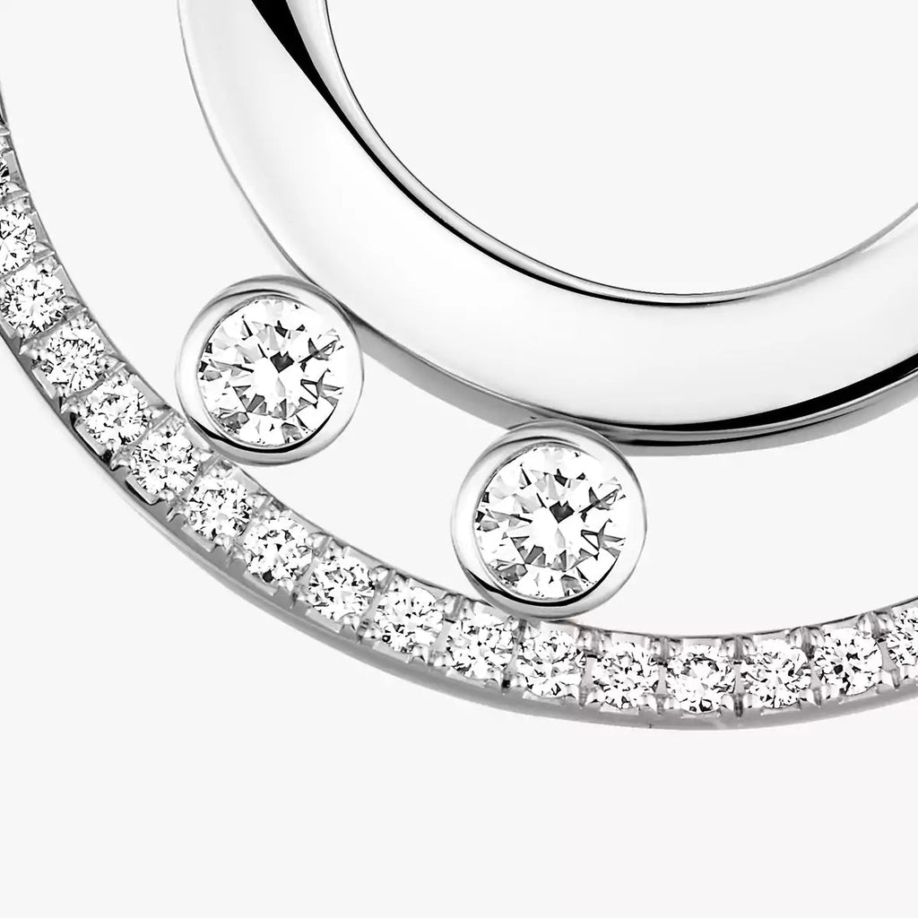 [Clover Jewelry]Move Romane Small Diamond Hoop Earrings