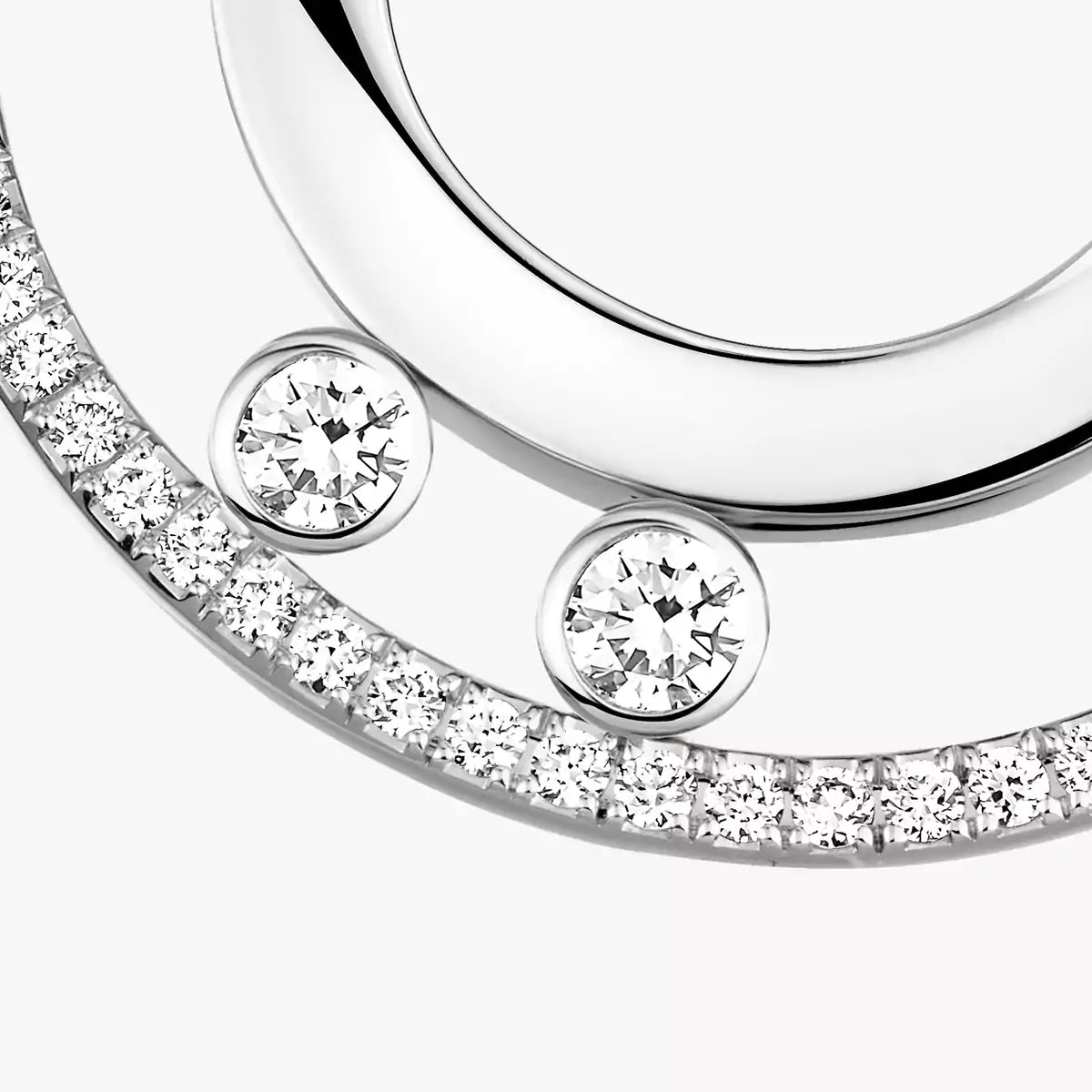 [Clover Jewelry]Move Romane Small Diamond Hoop Earrings