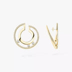 [Clover Jewelry]Move Romane Small Diamond Hoop Earrings
