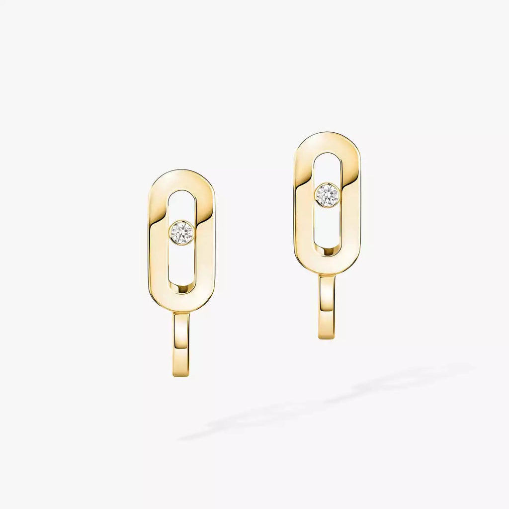 [Clover Jewelry]Diamond Mini Hoop Earrings Move Classique