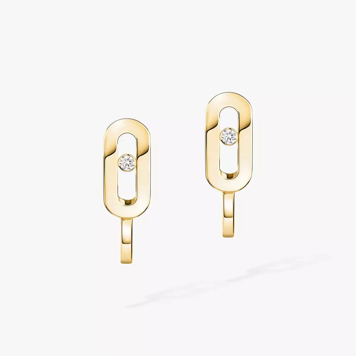 [Clover Jewelry]Diamond Mini Hoop Earrings Move Classique