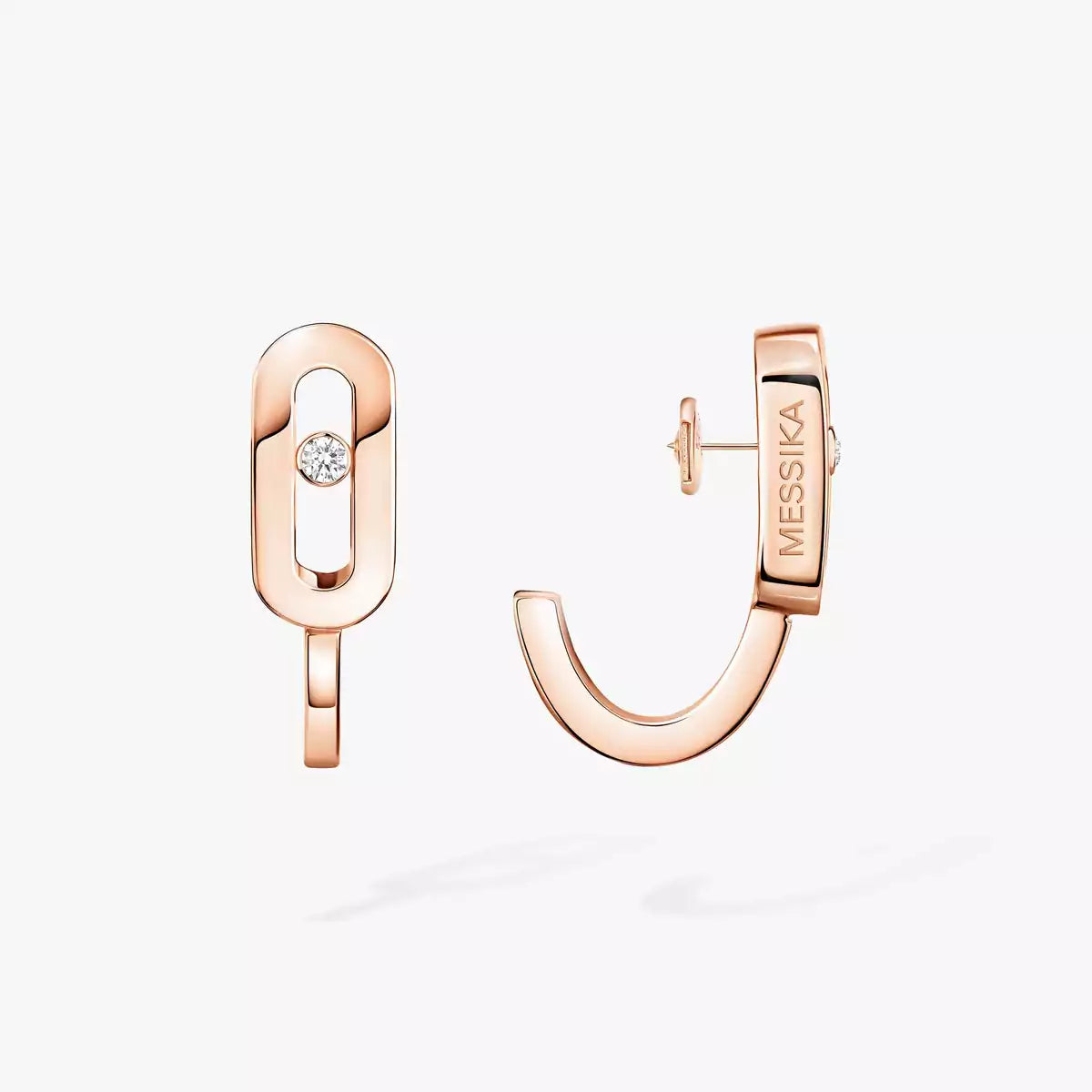 [Clover Jewelry]Diamond Mini Hoop Earrings Move Classique