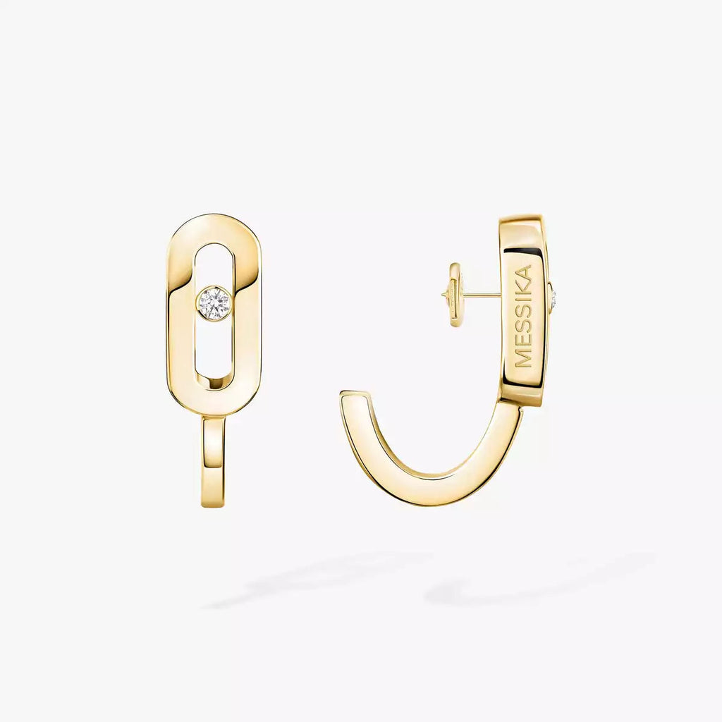 [Clover Jewelry]Diamond Mini Hoop Earrings Move Classique