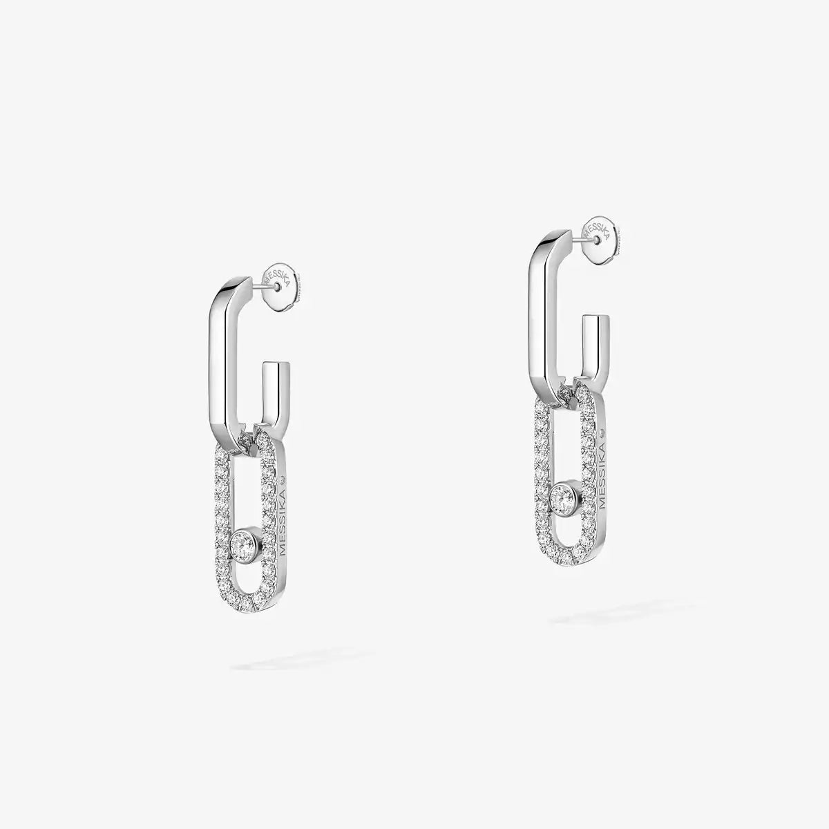 [Clover Jewelry]Move Link Diamond Earrings