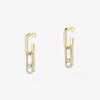 [Clover Jewelry]Move Link Diamond Earrings