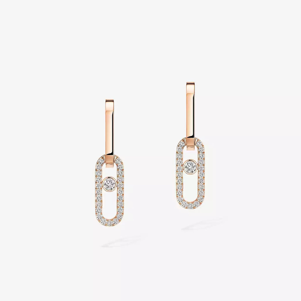 [Clover Jewelry]Move Link Diamond Earrings