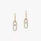[Clover Jewelry]Move Link Diamond Earrings