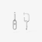 [Clover Jewelry]Move Link Diamond Earrings
