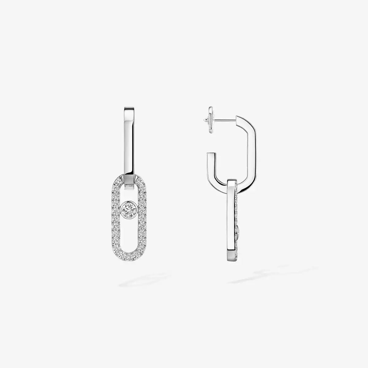 [Clover Jewelry]Move Link Diamond Earrings