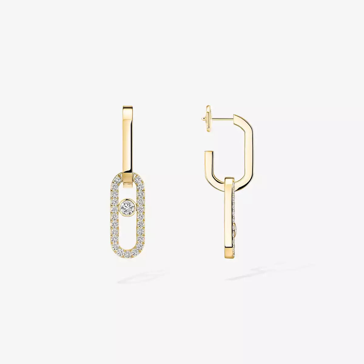 [Clover Jewelry]Move Link Diamond Earrings