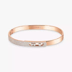 [Clover Jewelry]Move Noa Rose Gold Pavé Diamond Bangle Bracelet