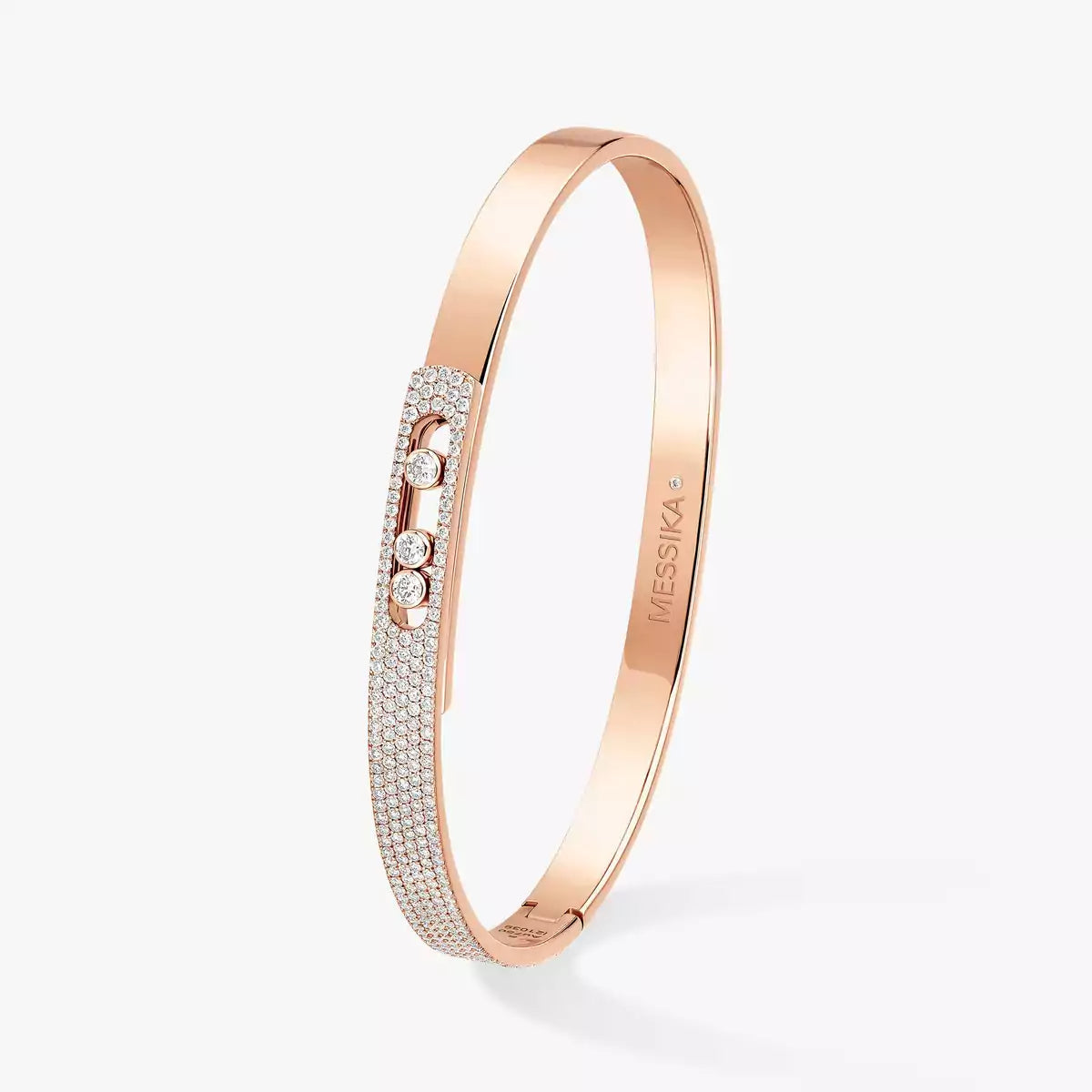 [Clover Jewelry]Move Noa Rose Gold Pavé Diamond Bangle Bracelet