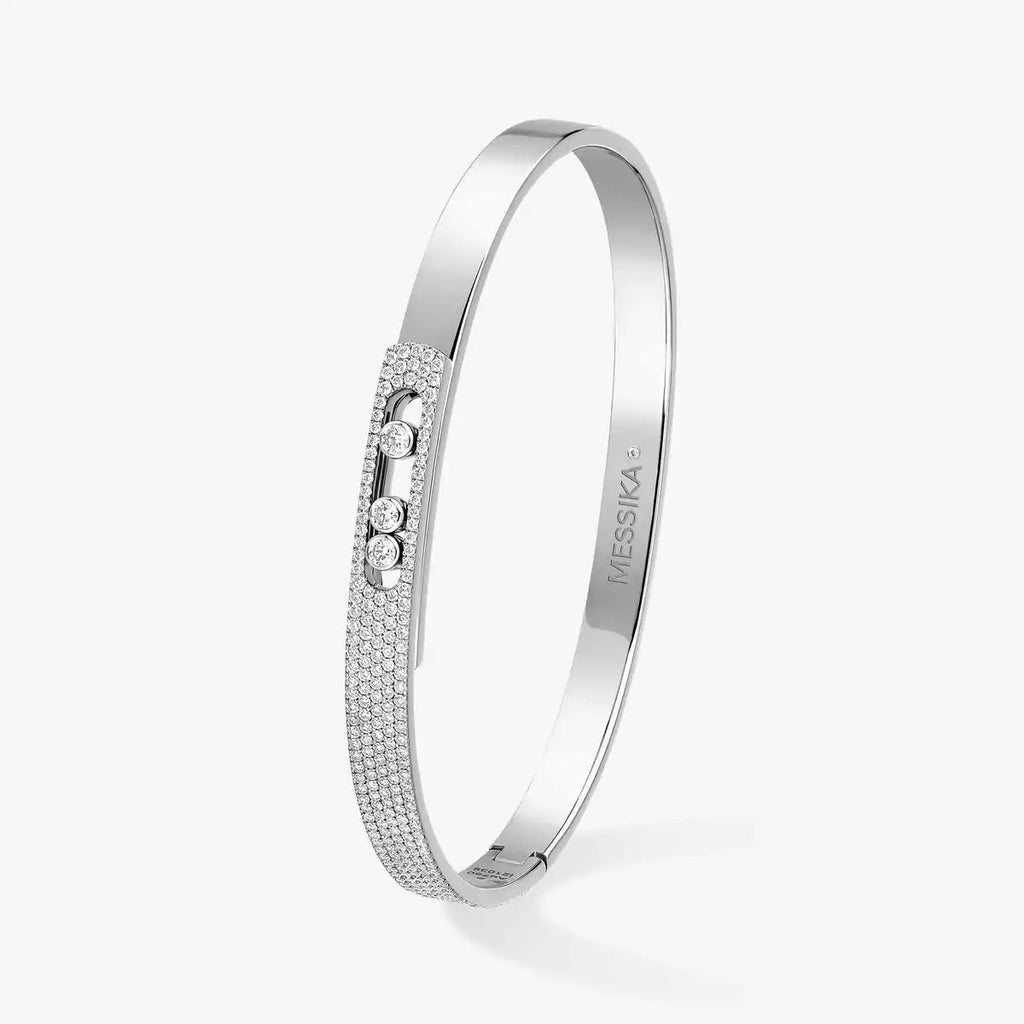 [Clover Jewelry]Move Noa Rose Gold Pavé Diamond Bangle Bracelet