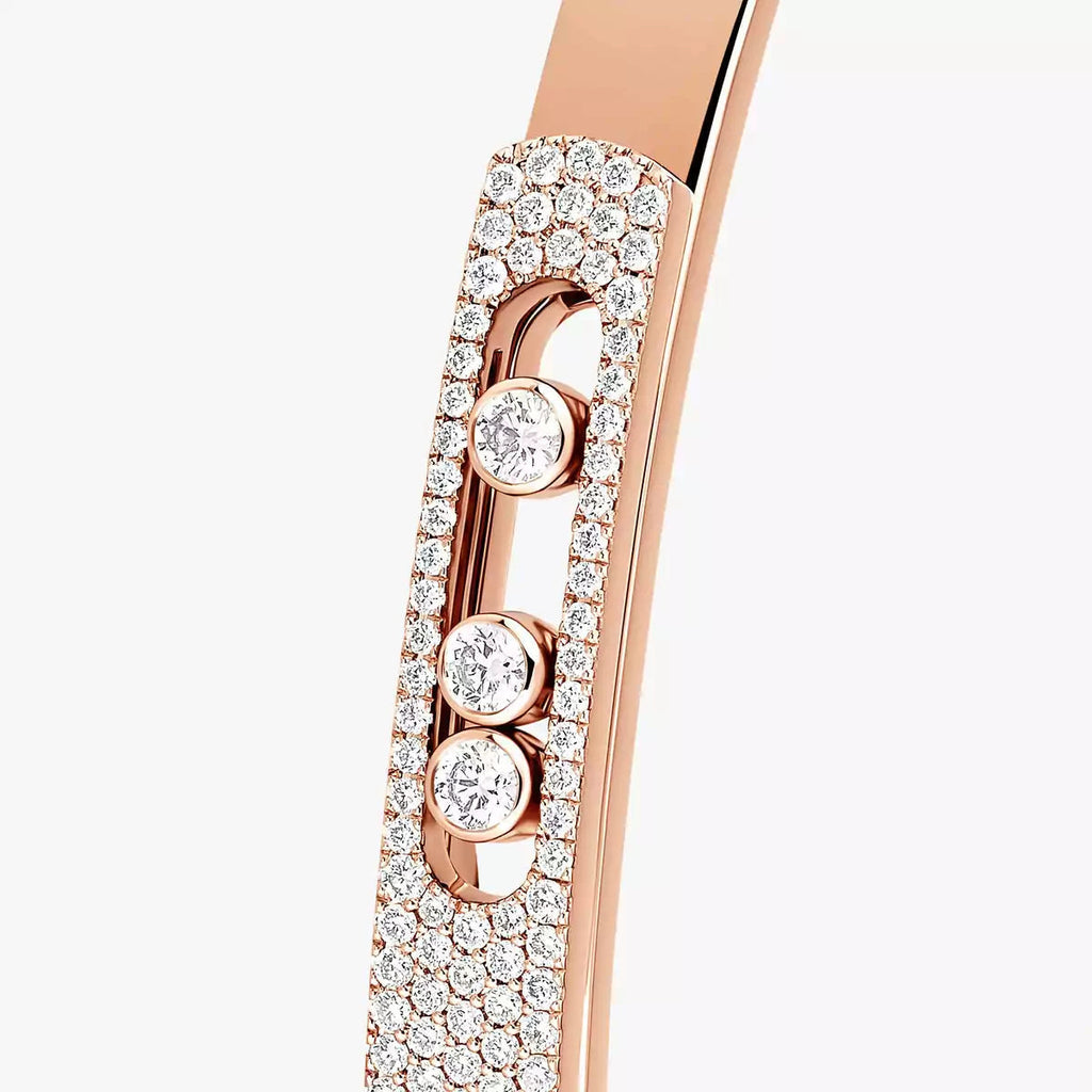 [Clover Jewelry]Move Noa Rose Gold Pavé Diamond Bangle Bracelet