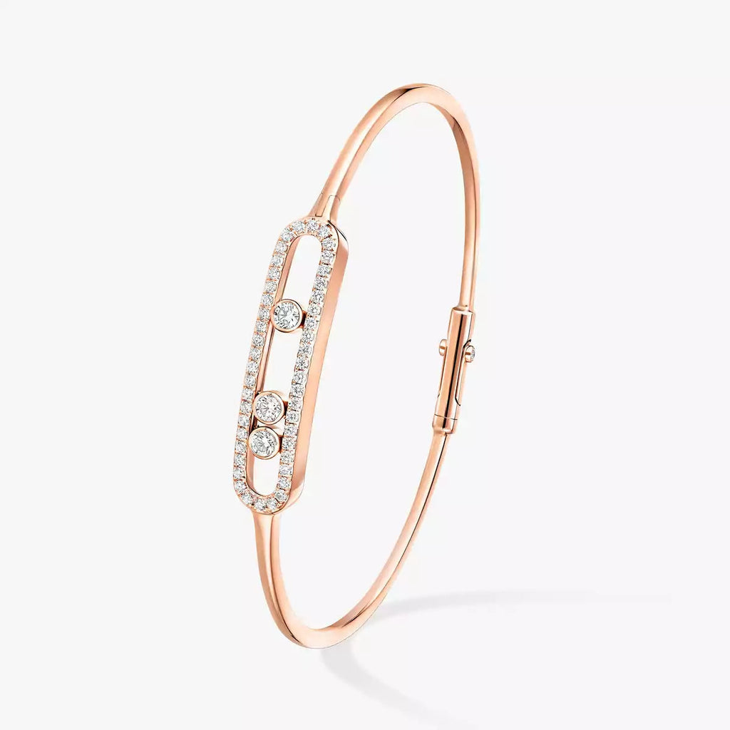 [Clover Jewelry]Move Pavé Diamond Bangle Bracelet M